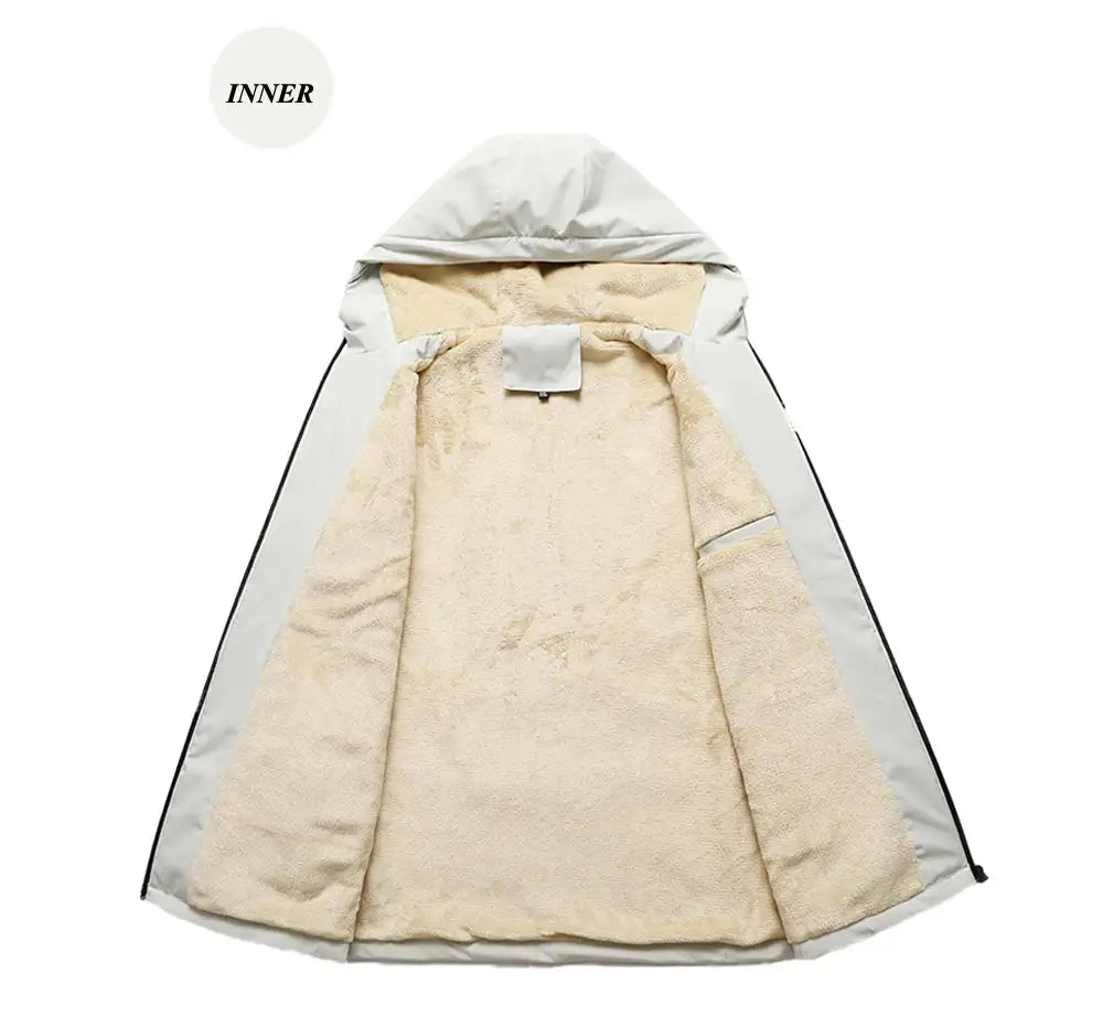 Winter Men's Warm Padded Jackets Fashion Men Fleece Lined Thermal Hooded Coats Men Mountain Ski Windbreaker Jackets Clothing