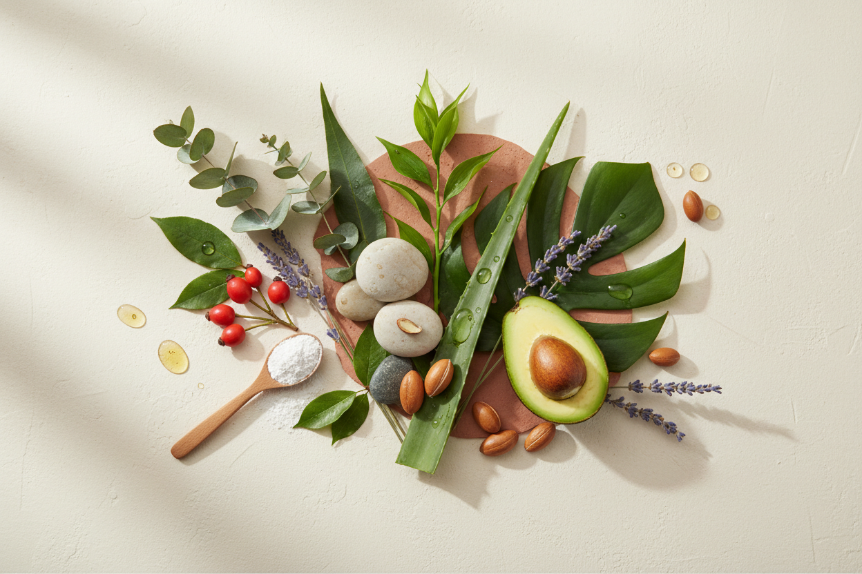 Premium natural beauty botanical hero banner