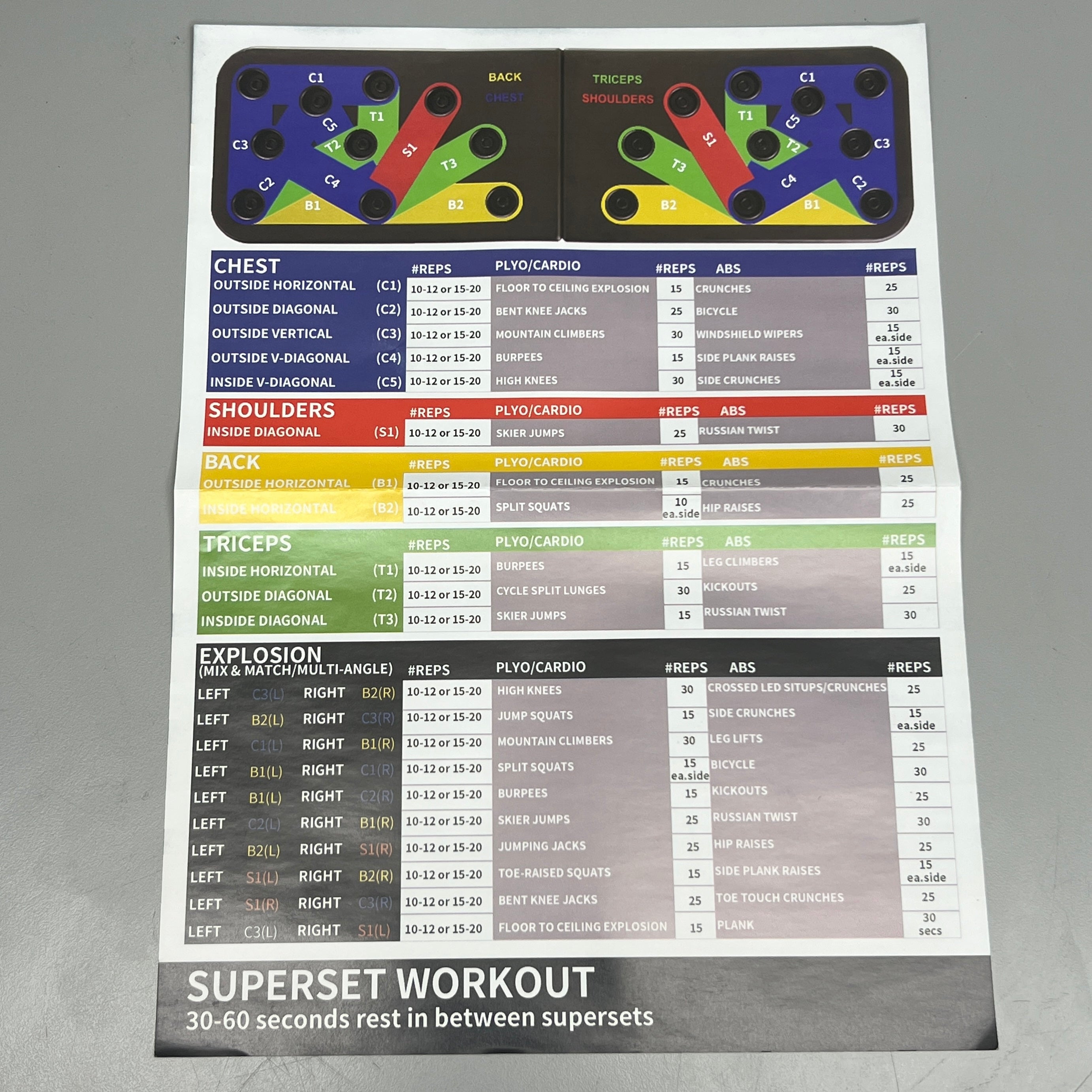 ZUME GOODS 16-in-1 Aluminum Push Up Board All-Around Push Up Training System (New)